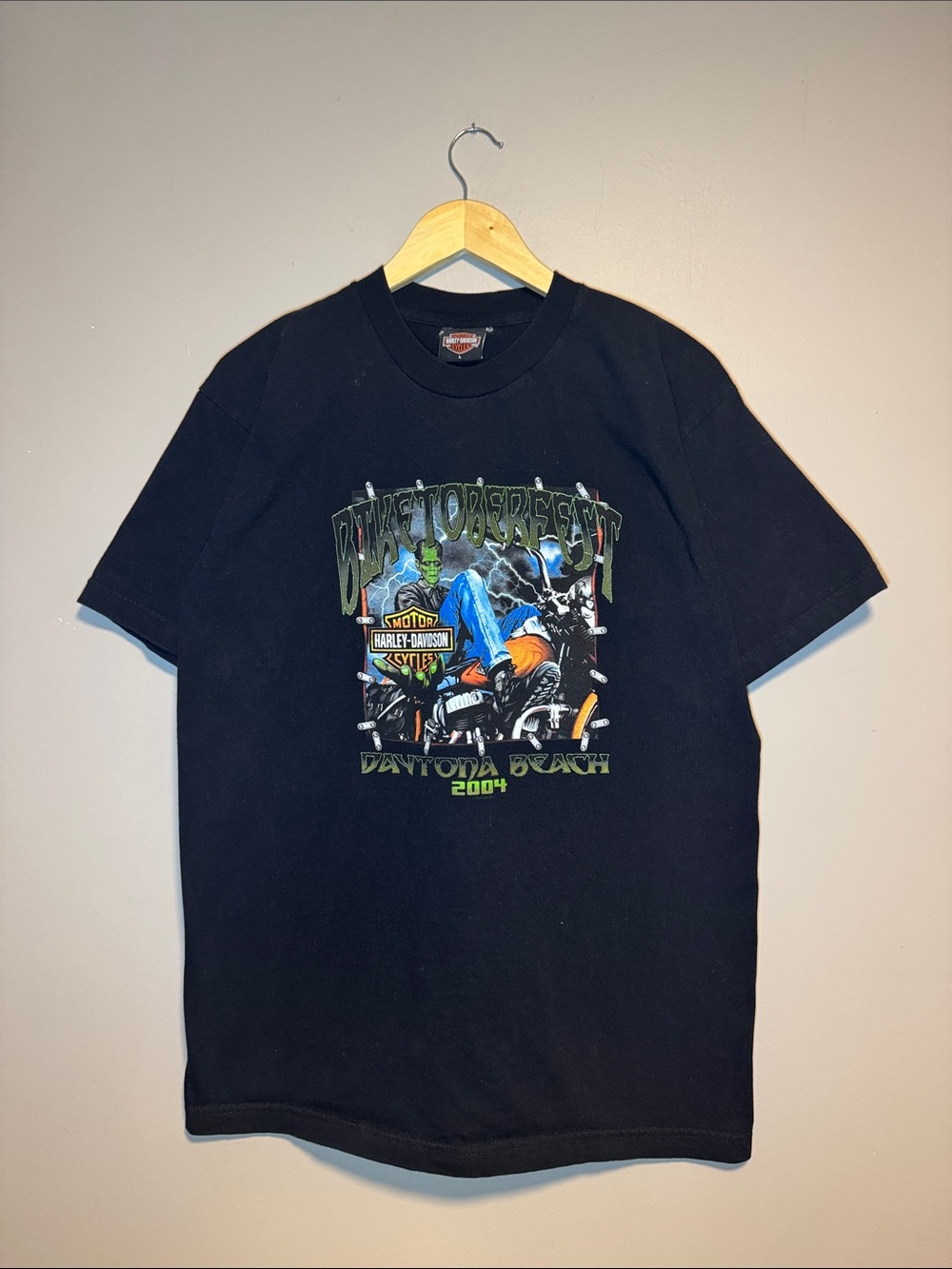 Vintage Frankenstein Daytona Beach Harley Davidson T-Shirt / Large / 2004